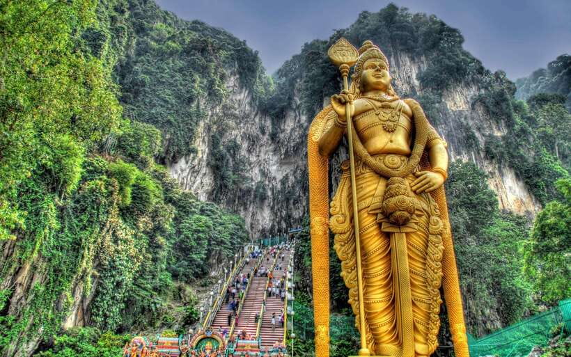 Kuala Lumpur : Batu Caves Private Tour - A famous staircase, with a sacred place above it