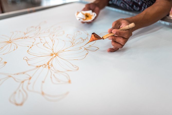Malaysian Batik Experience-Handkerchief - Working the canting and hot wax